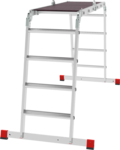 Multipurpose aluminum professional hinged rung ladder 500 mm width with 80 mm flanged steps and platform NV3334 sku 3334234
