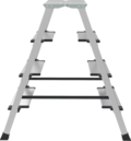Aluminum double-sided stepladder with 130 mm steps and 350×260 mm platform NV2127