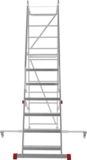 Профессиональная передвижная складная лестница-стремянка с платформой и телескопической траверсой NV 3541