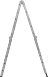Aluminum multipurpose hinged ladder with one traverse, 340 mm width NV1329 sku 1329405