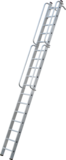 Индустриальная алюминиевая приставная лестница с зацепами и поручнями NV5216 артикул 5216117