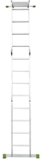 Multipurpose aluminum compact hinged rung ladder 340 mm width with platform NV 2337
