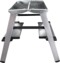Aluminum double-sided stepladder with 130 mm steps and 350×260 mm platform NV1127 sku 1127202