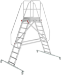 Industrial mobile double-sided scaffold ladder with platform NV5520 sku 5520210