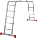 Multipurpose aluminum hinged rung ladder 400 mm width NV2322 sku 2322405