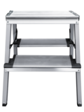 Steel double-sided stepladder with 130 mm aluminum steps and 350×260 mm platform NV1147 sku 1147202