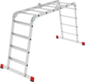 Multipurpose aluminum professional hinged rung ladder 500 mm width with 80 mm flanged steps NV3324 sku 3324234
