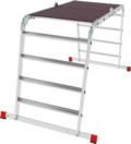 Multipurpose aluminum professional hinged rung ladder 800 mm width with 80 mm flanged steps and platform NV3336 sku 3336234
