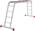 Multipurpose aluminum hinged rung ladder 340 mm width with platform NV2330