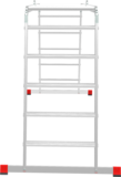 Multipurpose aluminum professional hinged rung ladder 650 mm width with 80 mm flanged steps NV3325 sku 3325405