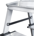 Steel double-sided stepladder with 130 mm aluminum steps and 350×260 mm platform NV1147