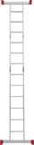 Multipurpose aluminum hinged rung ladder 340 mm width with platform NV2330 sku 2330403