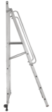 Movable folding stepladder with 450×450 mm platform and handrails NV 1540