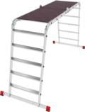 Multipurpose aluminum professional hinged rung ladder 650 mm width with 80 mm flanged steps and platform NV3335 sku 3335245