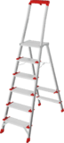 Aluminum industrial stepladder with 350×260 mm platform and tool tray NV5135