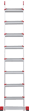 Профессиональная алюминиевая приставная лестница со ступенями 130 мм NV 3217 артикул 3217108
