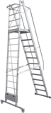 Folding mobile ladder with platform NV 8000012