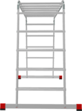 Профессиональная алюминиевая шарнирная лестница-трансформер с развальцованными ступенями, ширина 650 мм NV 3325 артикул 3325245