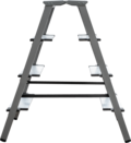Steel double-sided stepladder with 130 mm aluminum steps and 350×260 mm platform NV1147