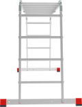 Multipurpose aluminum professional hinged rung ladder 500 mm width with 80 mm flanged steps NV3324 sku 3324404