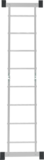 Алюминиевая двухсекционная шарнирная лестница с перекладинами, ширина 400 мм NV1317