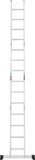 Aluminum multipurpose hinged ladder with one traverse, 340 mm width NV1329