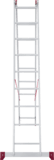 Two-section aluminium multipurpose ladder NV2220 sku 2220209