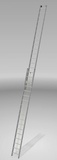 Two-section aluminum industrial rope-operated rung ladder NV5240 sku 5240218