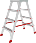Anodised double-sided professional stepladder with 350×260 mm platform NV3121A