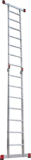 Aluminum two-section professional hinged rung ladder NV3310