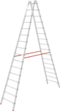Aluminum double-sided industrial rung ladder with 30×30 mm rungs NV5123 sku 5123216