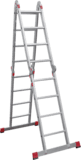 Multipurpose aluminum professional hinged rung ladder 400 mm width NV3320 sku 3320404