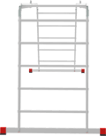 Multipurpose aluminum professional hinged rung ladder 800 mm width with 80 mm flanged steps NV3326 sku 3326405