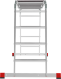 Multipurpose aluminum professional hinged rung ladder 500 mm width with 80 mm flanged steps and platform NV3334 sku 3334234