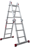 Multipurpose aluminum professional hinged rung ladder 400 mm width with platform NV3330 sku 3330403