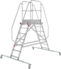 Industrial mobile double-sided scaffold ladder with platform NV5520
