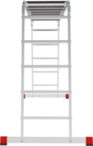Multipurpose aluminum professional hinged rung ladder 500 mm width with 80 mm flanged steps and platform NV3334 sku 3334245