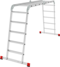 Профессиональная алюминиевая шарнирная лестница-трансформер с развальцованными ступенями, ширина 500 мм NV 3324 артикул 3324245