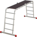 Multipurpose aluminum professional hinged rung ladder 500 mm width with platform NV3331 sku 3331404