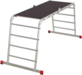 Multipurpose aluminum professional hinged rung ladder 800 mm width with platform NV3333 sku 3333404