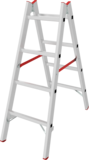 Aluminum double-sided industrial rung ladder with 30×30 mm rungs NV5123 sku 5123204