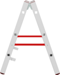 Aluminum double-sided industrial rung ladder with 30×30 mm rungs NV5123 sku 5123203