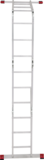 Multipurpose aluminum hinged rung ladder 400 mm width NV1323