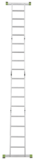 Multipurpose aluminum compact hinged rung ladder 340 mm width with platform NV 2337