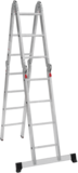Aluminum multipurpose hinged ladder with one traverse, 340 mm width NV1329