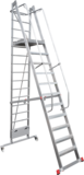 Folding mobile ladder with platform NV 8000012