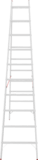 Aluminum double-sided industrial rung ladder with 30×30 mm rungs NV5123 sku 5123210