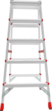Anodised double-sided professional stepladder with 350×260 mm platform NV3121A sku 3121205A