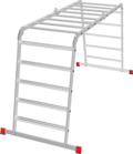 Multipurpose aluminum professional hinged rung ladder 800 mm width with 80 mm flanged steps NV3326 sku 3326245