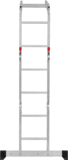 Aluminum multipurpose hinged ladder with one traverse, 340 mm width NV1329 sku 1329402